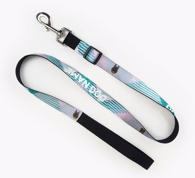 Personalised Fabric Lead with Tartan Pattern and {breedFullName} Icon